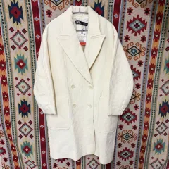 新品 ZARA レディース 白 ダッフルコート M