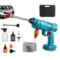 ☆新品☆高圧洗浄機 充電式 マキタ18vバッテリ対応 ブラシ付き 吐出量3L/分【バッテリ別売】 マキタ対応【160W・水圧2.4MPA】6in1ノズル付き 直射/扇形/ミスト 自吸式 コードレス コンパクト 家庭用 ウォーターガン ガーデン 4573c622