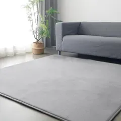 Housecover カーペット 極厚25mm ラグ ラグマット 厚手 絨毯 130×185cm 約1.5畳 無地 グレー ふわふわ,遮音効果,滑り止め付き,洗える,防ダニ,抗菌,防臭,オールシーズン快適,床暖房,ホットカーペット対応,フランネルラグ★m