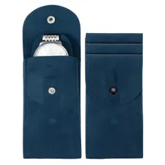 腕時計ケース ブルー 7×13cm 携帯用