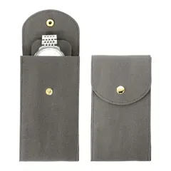 腕時計ケース グレー 2個セット 13×7 cm ベルベット調