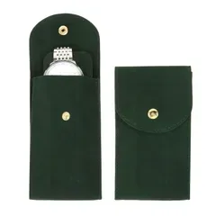 腕時計ケース ディープグリーン 2個セット 13×7cm ベルベット調 携帯用