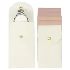 腕時計ケース ホワイト/ライトピンク/ダークピンク 6個セット 13×7cm レザー 携帯用