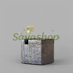 金属釉 一輪挿し 花瓶 鉄釉四角花瓶 四角一輪挿し 生け花 フラワーアレンジメント 陶器 陶芸 シンプル和風 小さい 花器 贈り物 プレゼン