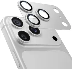 NIMASO iPhone 17 Pro カメラフィルム アルミ合金 9H 強化ガラス シルバー