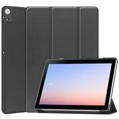 For Docomo dtab d-51C 10.1インチ ケース タブレット 三つ折りスタンド 高級PU レザー 耐衝撃 傷つけ防止 For Docomo dtab d-51C 10.1インチ 2022年発売 対応 タブレット ケース (ブラック) 0