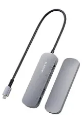エレコム USB Type-C ハブ ドッキングステーション 5-in-1 固定用スタンド付 PD対応 100W USB3.1 Gen1×2ポート HDMI×1ポート USB-C×2 シルバー DST-C19SV/EC★