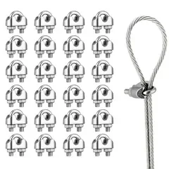 ★新品★ワイヤークリップ 2mm - ワイヤーロープクリップ M2 24個入り ステンレス鋼304 ワイヤー 固定 サイズ対応 600398e0