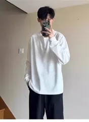 長袖Tシャツ メンズ トップス 長袖 クルーネック Tシャツ シンプル カジュアル おしゃれ 無地 春秋 春服 お洒落 男性 おしゃれ 部屋着 ルームウェア かっこいい ファッション