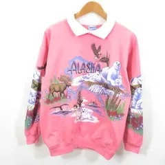 90s Lifestyles USA製 ALASKA 襟付き スウェット トレーナー