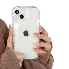 KeKeYou iPhone 18 Pro Max 用 ケース クリア ウェーブ TPUソフトケース 透明 薄くて軽い 耐衝撃 携帯カバー (クリア)