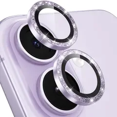 【新品】 カメラカバー iPhone 17 用 カメラフィルム キラキラ アイフォン17専用カメラ保護 9H強化ガラス アルミ 耐衝撃 かわいい 超高透過率 いphone17 レンズカバー ラメ phone17 カメラプロテクター ラベンダー