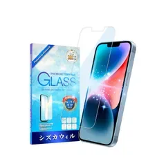 【新品】 シズカウィル iPhone 14 Plus 用 ガラスフィルム ブルーライトカット 気泡レス 1枚入り