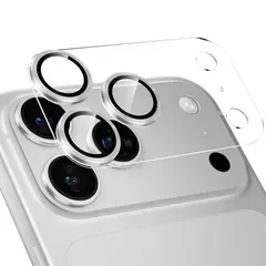 【新品】 Podick iPhone 18 Pro Max 用 カメラカバー カメラフィルム 透明台座 9H アイフォン18pro max レンズ保護 シルバー