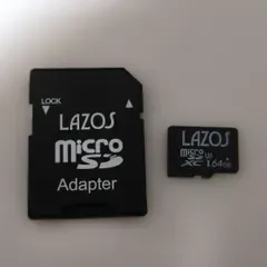 LAZOS microSDXC 64GB U3 UHS-I アダプター付 マイクロSD メモリーカード