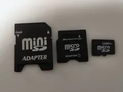 3枚セット 変換アダプター microSD ⇒ miniSD ⇒ SDカード 128MB microSDカード