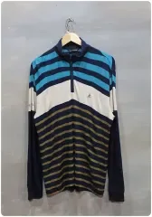 100 BEAN POLE GOLF ストライプ ジップアップ Tシャツ