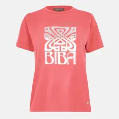 ビバ レディース トップス Tシャツ ロゴ Biba Logo TShirt Coral Pink ピンク