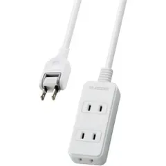 エレコム 電源タップ 雷ガード スウィングプラグ 3個口 2m ホワイト T-KS02-2320WH