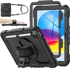 【在庫セール】stock SEYMAC iPad(A16) 第11世代/第10世代専用耐衝撃ケースブラック