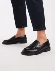 オンリー レディース シューズ スリッポン・ローファー レザー フェイクレザー ONLY faux leather loafers Black ブラック