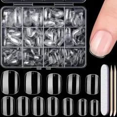 【数量限定】DIY 偽の爪セットマニキュア ネイル用品 ネイル飾り 女の子の手の装飾 自然なフィット 収納ケース付 かわいいガールズネイルのヒント クリアつけ爪 子供向け ネイルチップ 312個