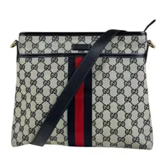 グッチ シェリー ショルダーバッグ GGキャンバス 388926 ネイビー レディース GUCCI 中古 グッチ