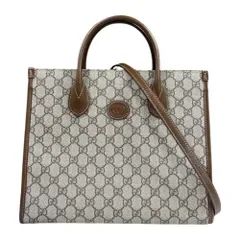 グッチ GGスモールトートバッグ GGスプリーム ショルダーバッグ GGスプリームキャンバス 659983 ベージュ レディース GUCCI 中古 グッチ