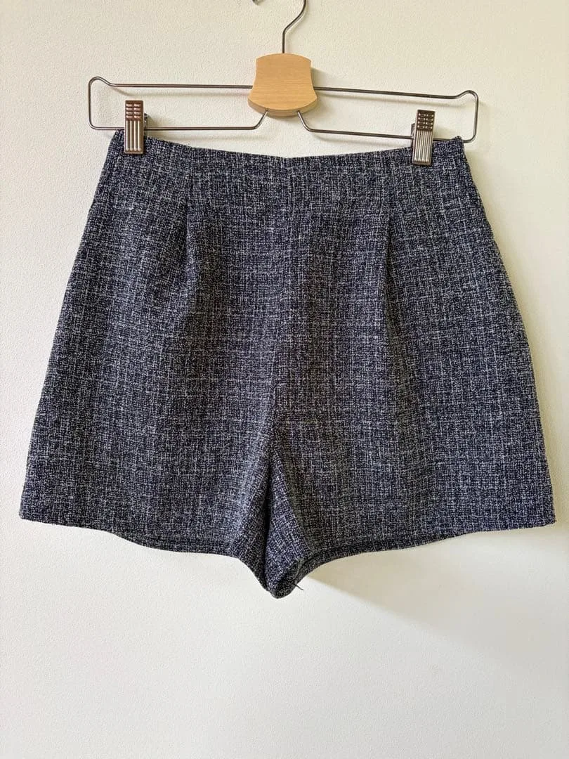 ページボーイ ネイビー ツイード ショートパンツ