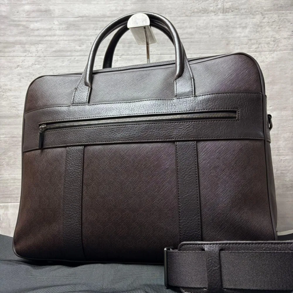 dunhill ダンヒル 2室 ブリーフケース ビジネスバッグ ブラウン