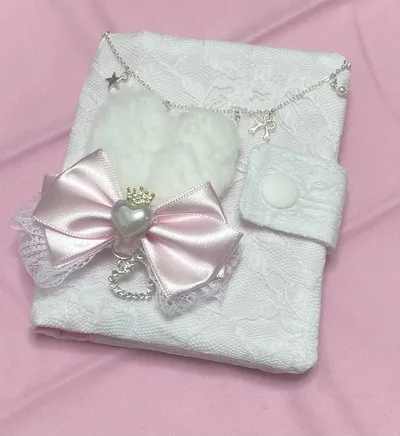 ハンドメイド コレクトブック カバー ゆめかわ うさ耳 リボン
