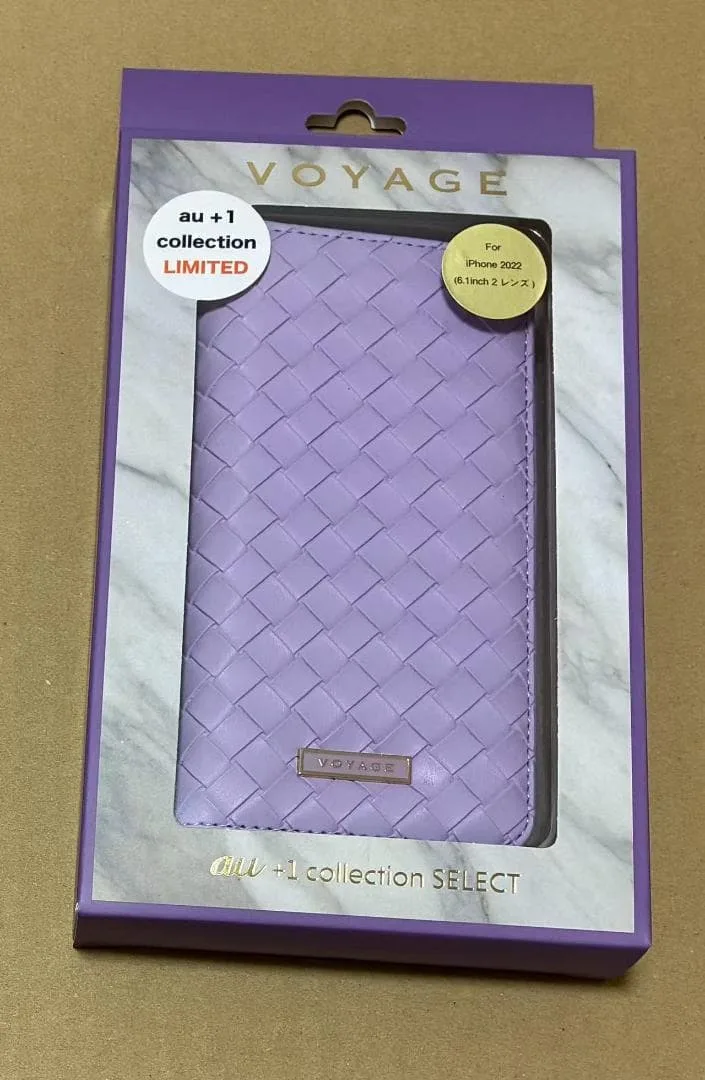 【762】新品 VOYAGE iPhone14 ケース 手帳型 ライラック