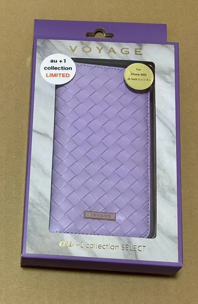 【762】新品 VOYAGE iPhone14 ケース 手帳型 ライラック