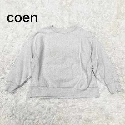 コーエンcoen スウェット クルーネック グレー L 裏起毛 無地 シンプル