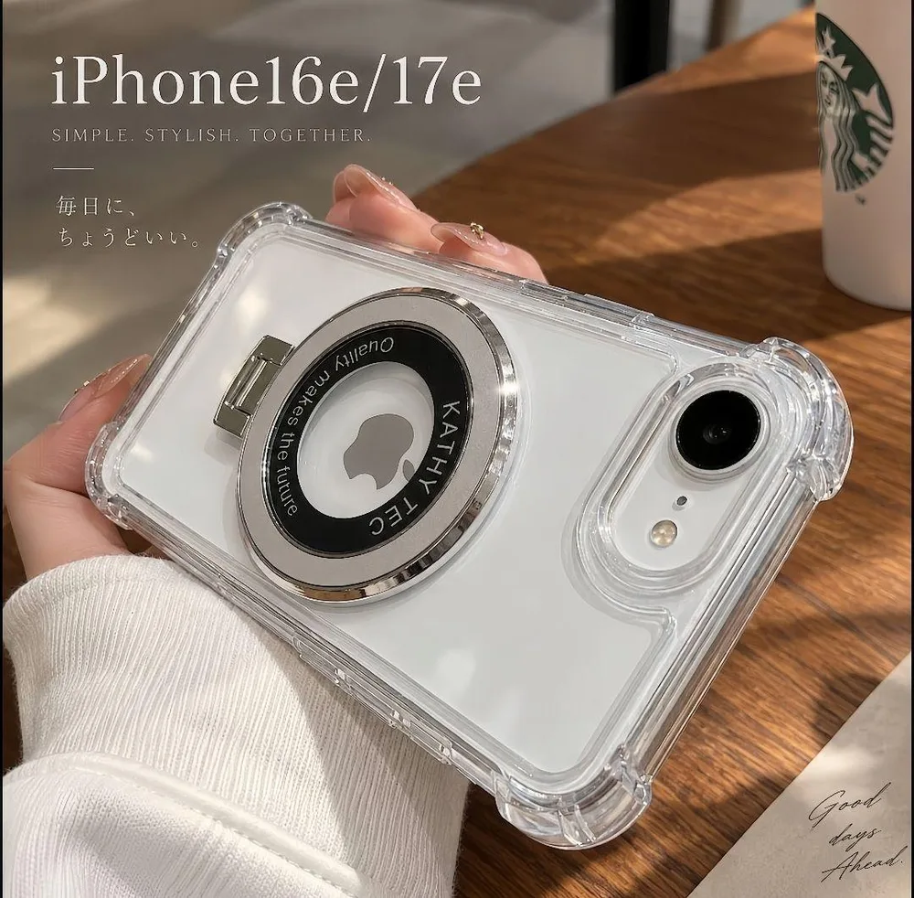 iPhone16e/17e クリアケース MagSafe リング付き