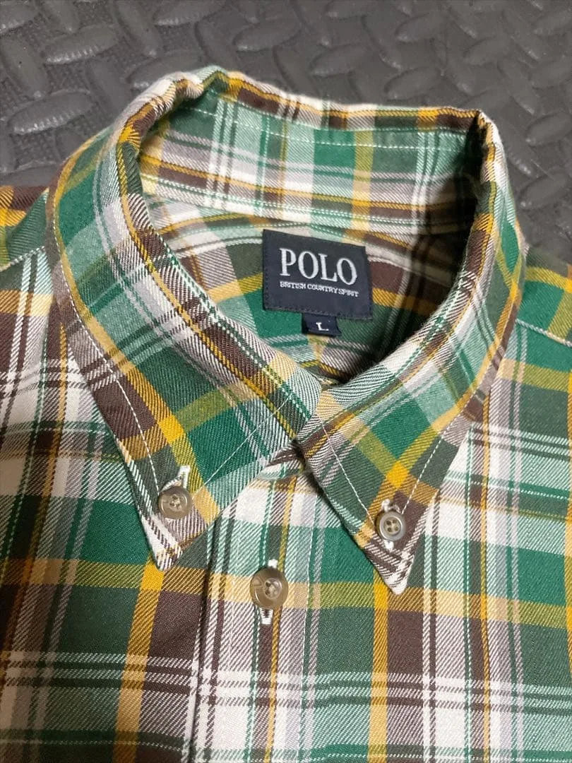 Polo チェックネルシャツ サイズL シワになりにくい!