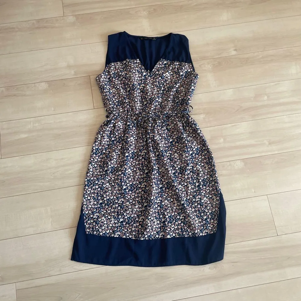 【ZARA BASIC】ノースリーブワンピース 花柄 S
