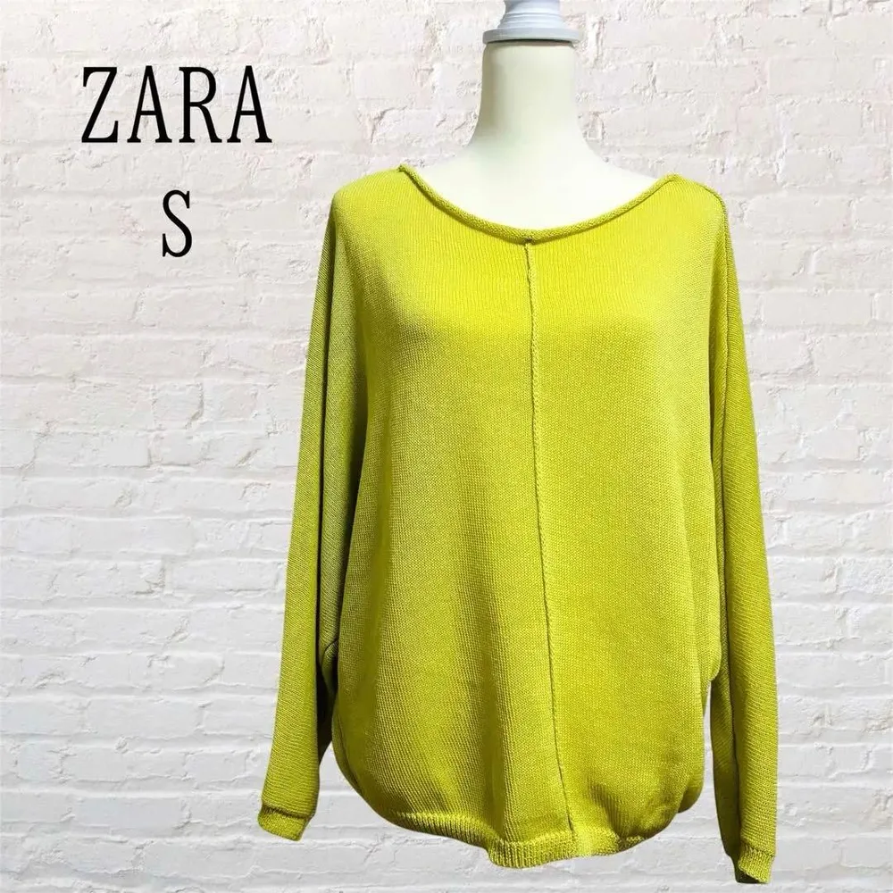 ZARA ドルマン風 ニット セーター イエロー 長袖 Sサイズ