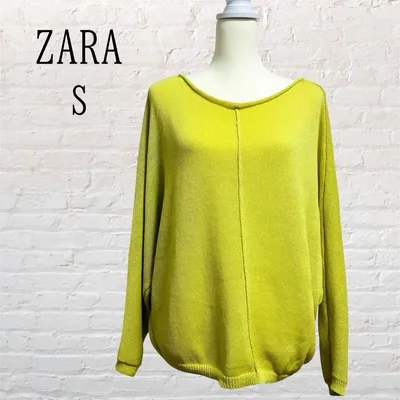 ZARA ドルマン風 ニット セーター イエロー 長袖 Sサイズ