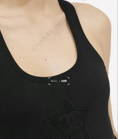 CHANEL シャネル タンクトップ キャミソール ブラック 34