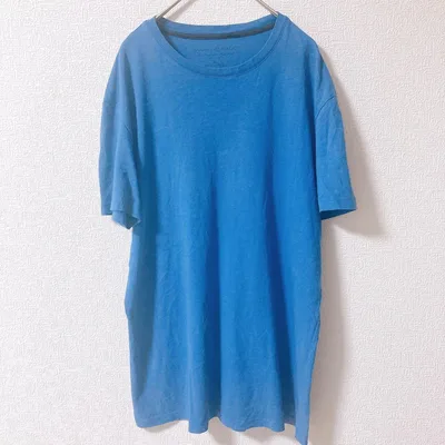 バナナリパブリック クルーネック 無地 Tシャツ M 青 綿 ベーシック