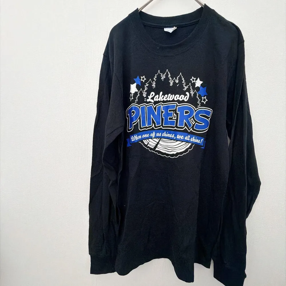 ロンT 黒 カレッジプリント US古着 ゆるだぼ L XL オーバーサイズ