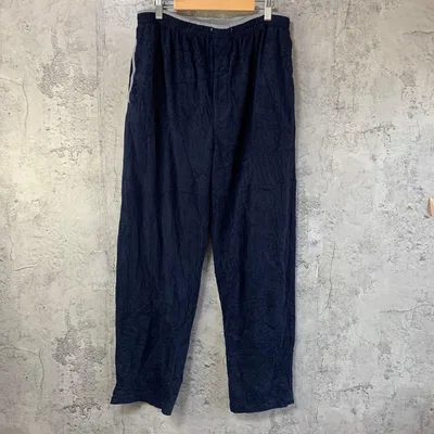 B4246古着 バイカラーパンツ パジャマパンツ 紺 グレー 90s Y2K