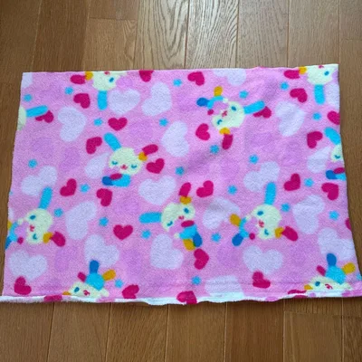 平成レトロ サンリオ ウサハナフリース生地 ピンク ハギレ47×32cm