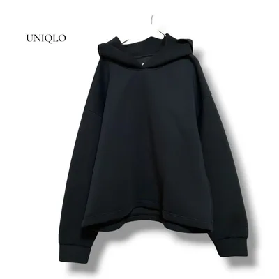 UNIQLO ウルトラストレッチドライスウェットプルパーカ L 黒 長袖