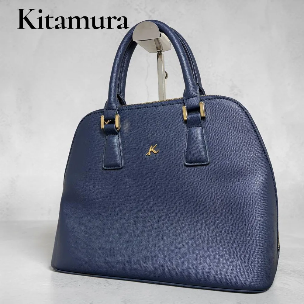 Kitamura2 キタムラ2 ハンドバッグ ネイビー ゴールド金具