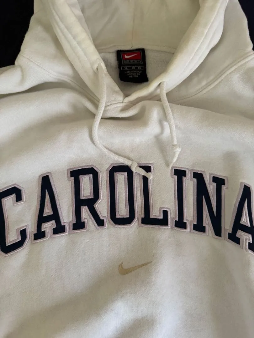 NIKE プルオーバー パーカー オフホワイト ヴィンテージ カレッジロゴ XL