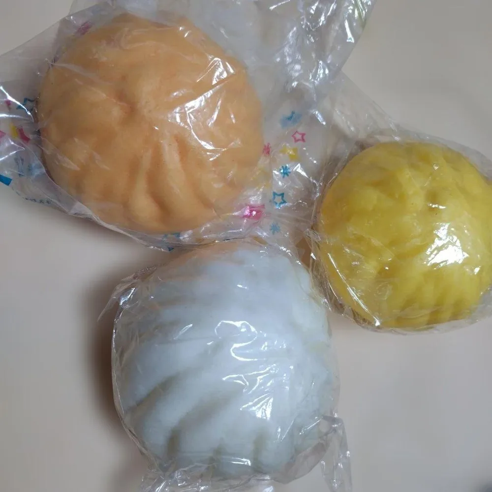 【スクイーズ】中華まん3点セット【未開封品2点・外装/ボールチェーンなし1点】
