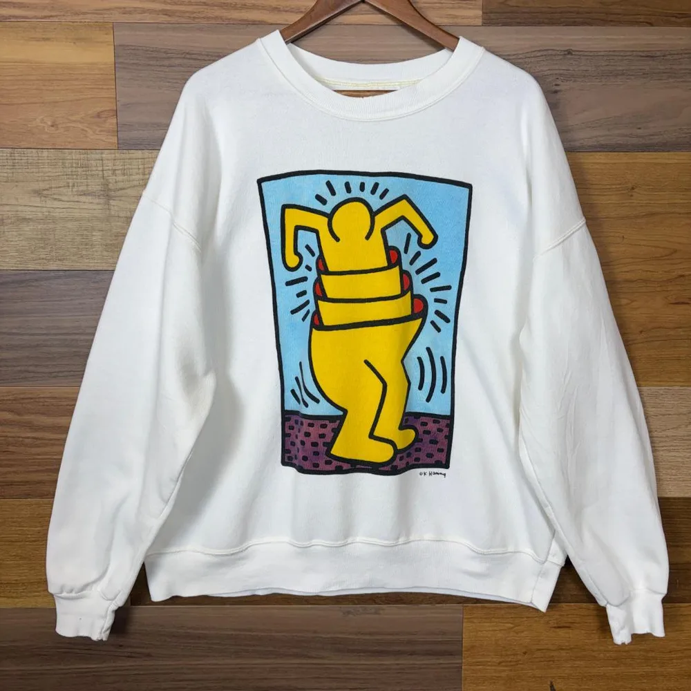 90s Keith Haring キースヘリング ポップアート スウェット 古着
