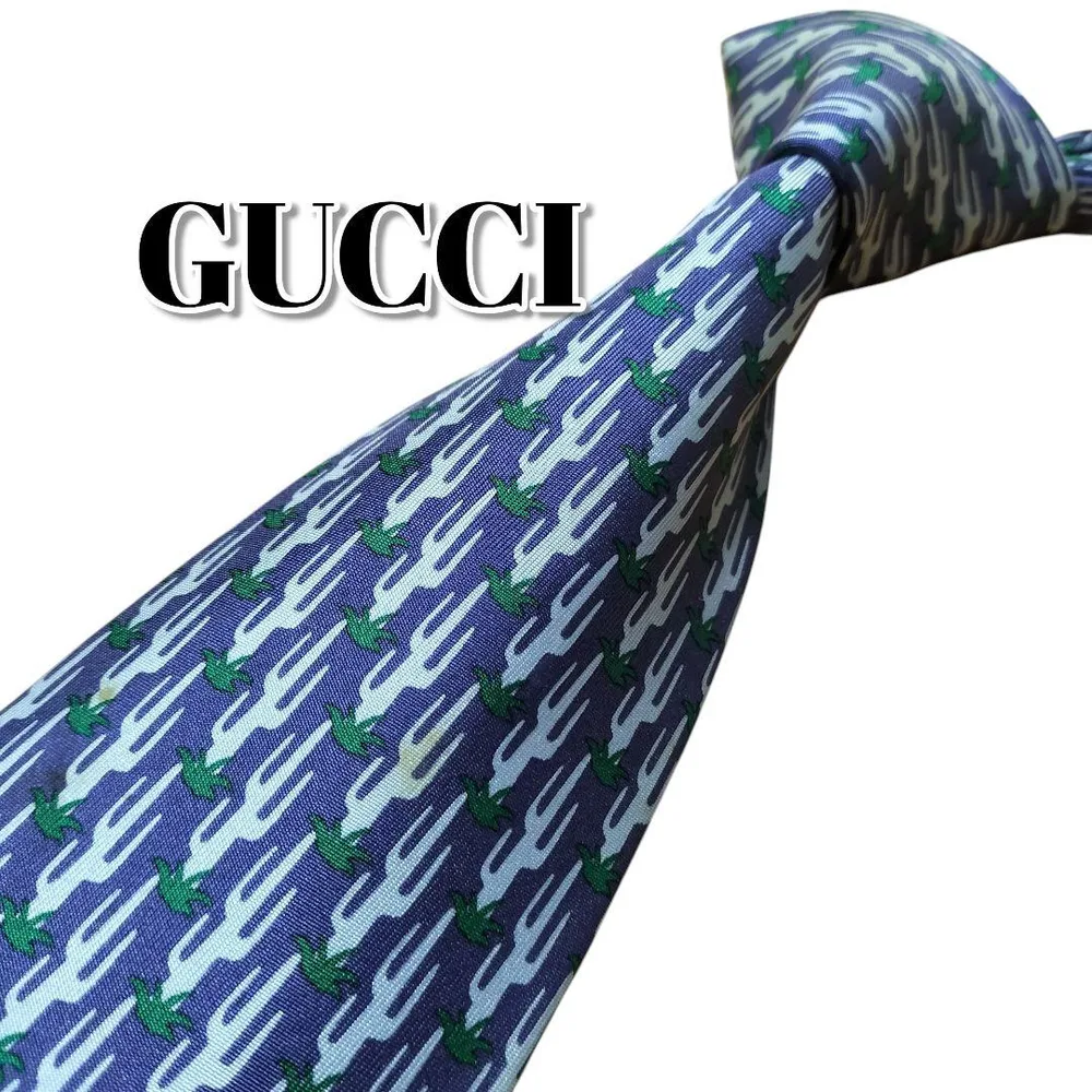★GUCCI★ グッチ ブルー系 総柄 イタリア製